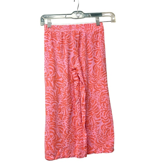 Lilly Pulitzer for Target Giraffe Wide Leg Pants in Pink & White Size XS 4/5 - Picture 3 of 5
